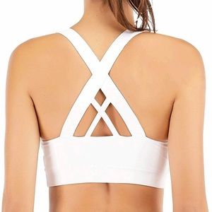 Cordaw Women's Workout Sports Bras Medium Impact Criss Cross Size S, Blue